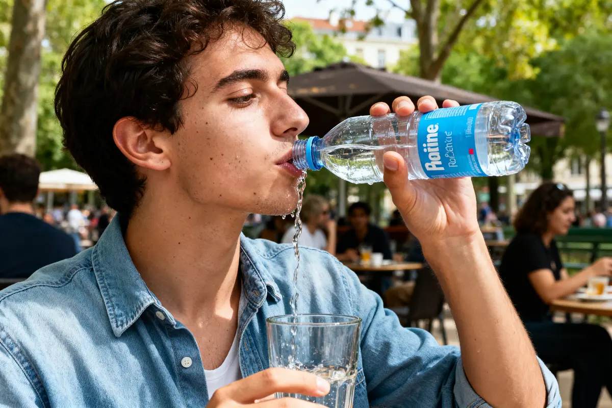 Homme buvant de l'eau pour démontrer les effets de boire 3 litres d'eau par jour